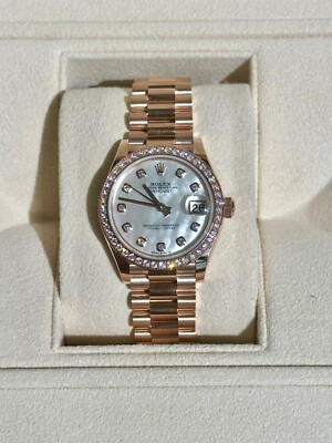 Rolex Datejust Mother of Pearl Diamond Bezel Rose Gold Presidential Bracelet