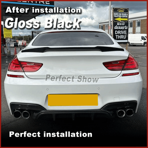 Glanz Schwarz Heckspoiler Spoiler Flügel Lippe Passt für BMW 6er F06 F13 2012-18 - Picture 3 of 9