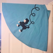 SMALL Womens Girls Blue Teal Poodle Skirt Costume 23" waist - 50s Party EUC