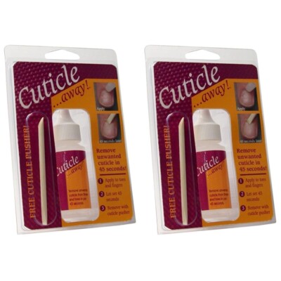 2 Packs Esteemia Cuticle Away Remover 1 Fluid Ounce With Cuticle Pusher