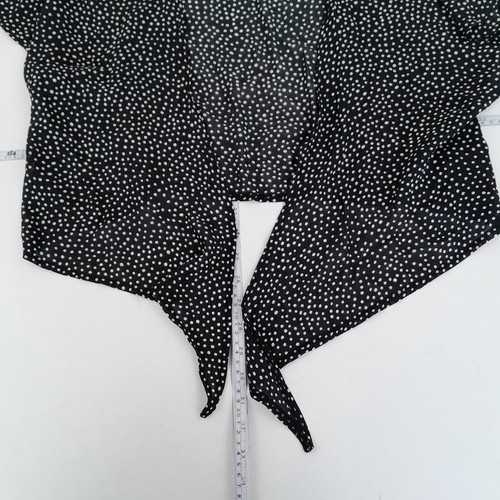 Boux Avenue Top 8 Black Womens Short Sleeve Tie Front Crop - Picture 3 of 10