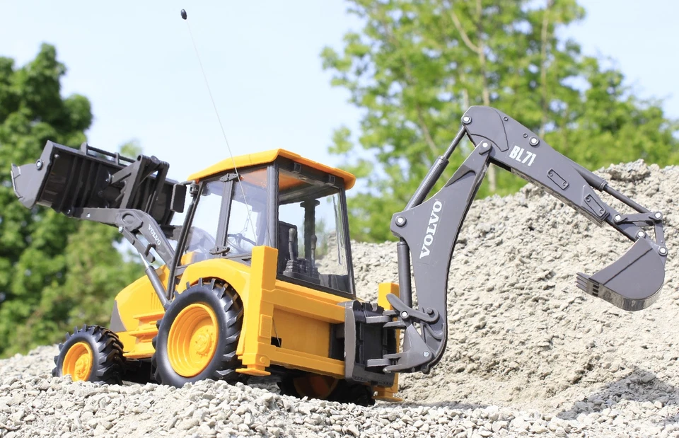 RC TRAKTOR BAGGER Schaufeltraktor VOLVO Länge 45cm "Ferngesteuert 27MHz" 87913 - Bild 2 von 4