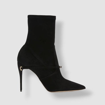 $1295 Jennifer Chamandi Women's Black Alessio Bootie Boot Sandal Shoes Size 37.5