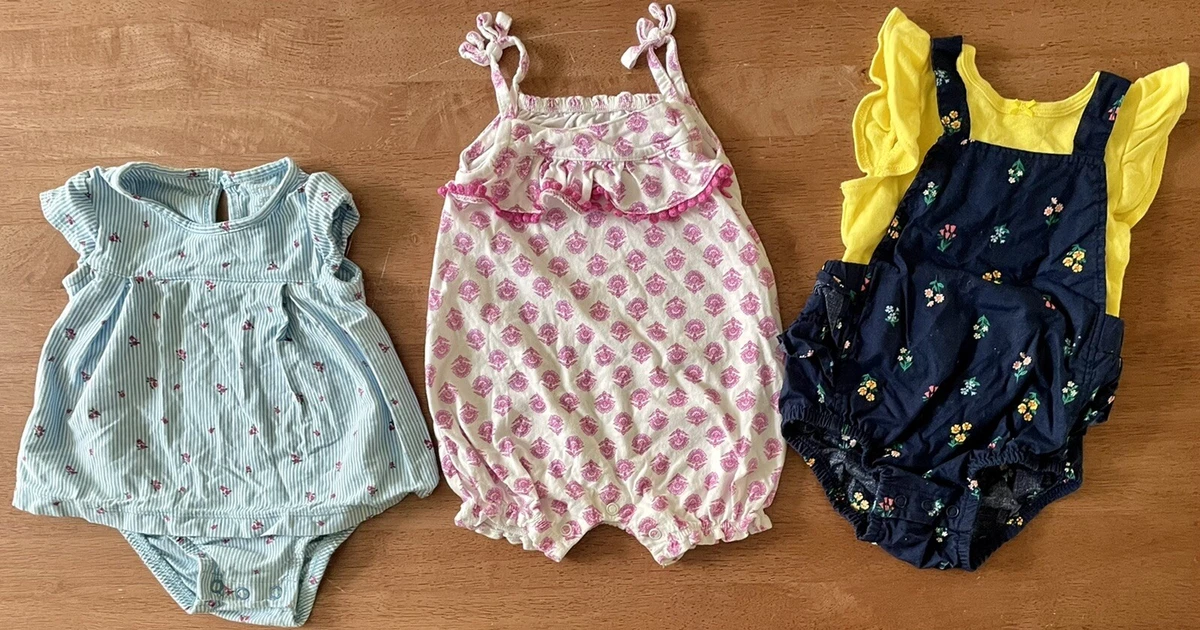 Baby girl rompers clearance ebay