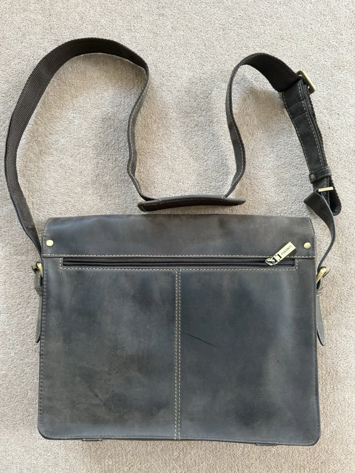 Visconti Brown Leather Messenger Bag - Image 3 of 4