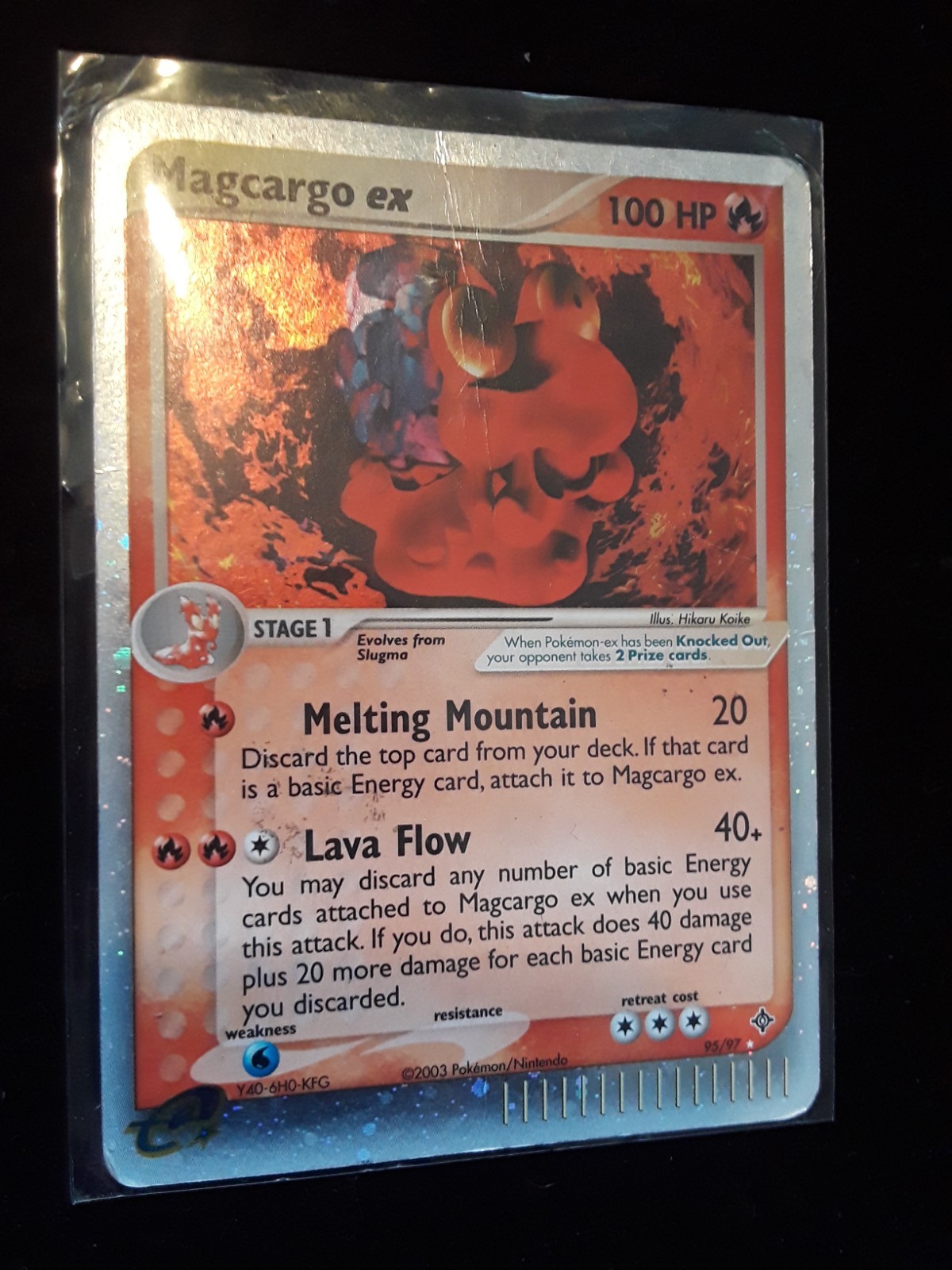 Magcargo ex 95/97 Dragon Holo Rare Pokemon TCG Nintendo HP, Fair Cond. w/Crease
