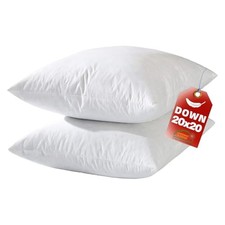 20x20 Down Feather Pillow Inserts Set of 2, 100 Organic 20x20 Inch 2pcs
