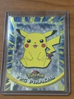 PIKACHU Pokemon 1999 TOPPS NM Card #25 TV Animation Black Logo - Holo Rays