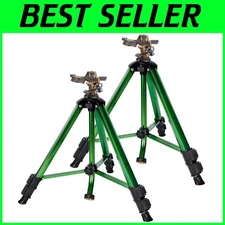 Versatile 360° Lawn Sprinklers on Sturdy Tripod Base – Brass & Alloy Design
