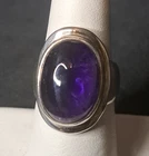 Vintage 925 Sterling Silver Cabochon Purple Amethyst Ring Size 7.25