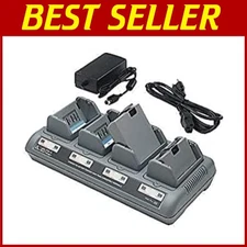 4-Bay Battery Charger Kit for Zebra Printer Batteries