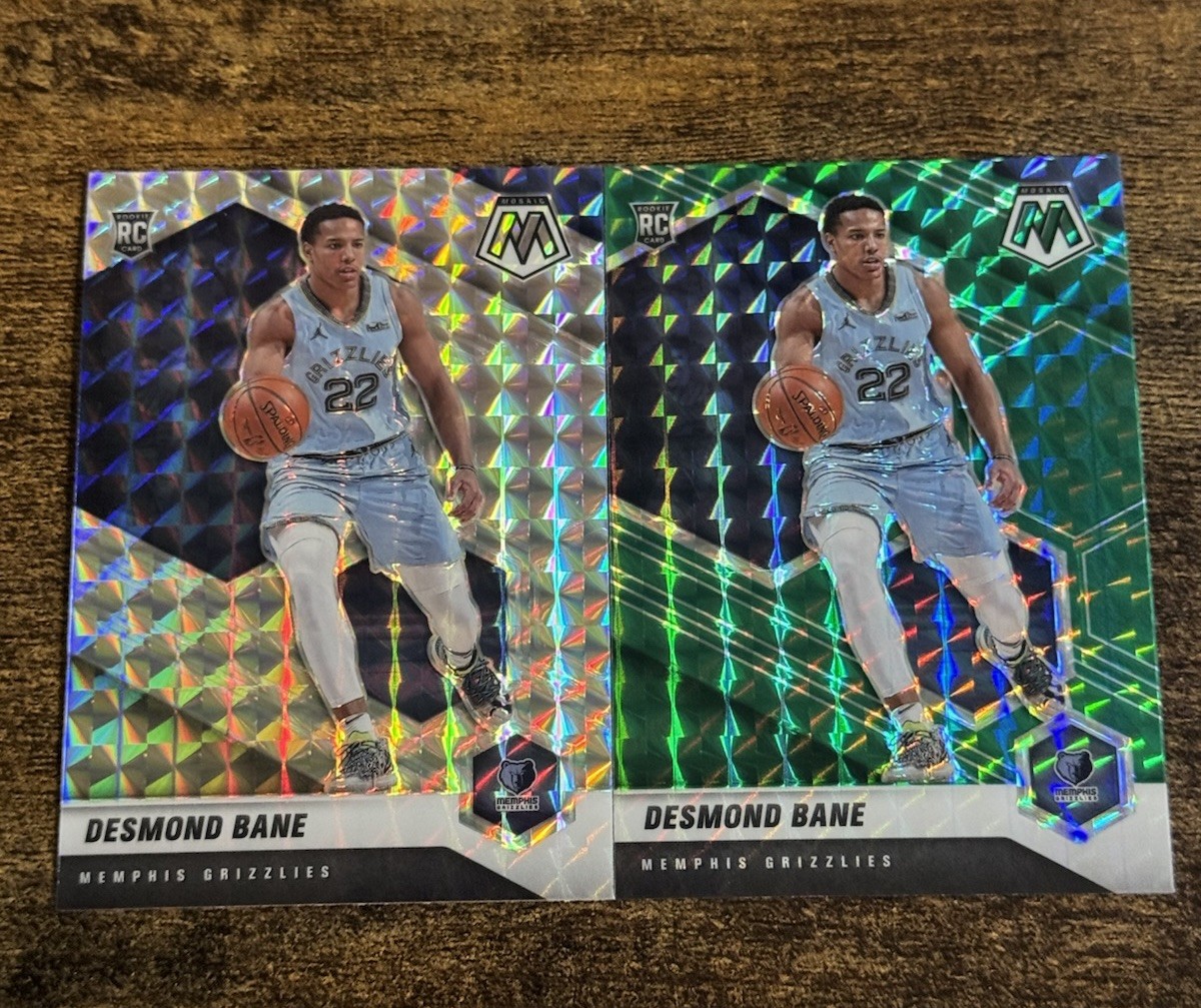 2020 PANINI MOSAIC REACTIVE GREEN + MOSAIC SILVER #211 DESMOND BANE ROOKIE RC SP