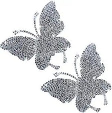 2 PCS Bling Rhinestone Butterfly Car Decals, Self-Adhesive St Style: Butterfly