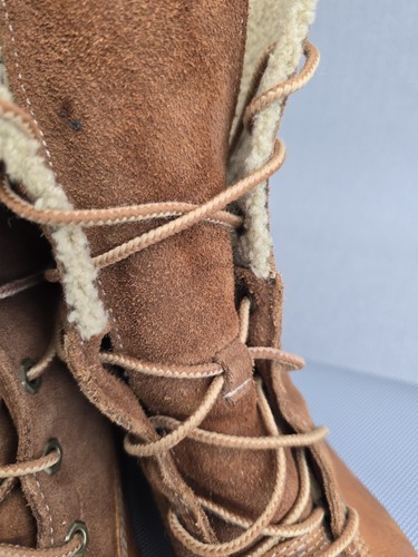 Timberland Teddy Fleece Leather Ankle Boots Fold-Down UK Size 3.5 - Picture 16 of 23