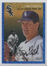 2023 Chrome Platinum Anniversary Blue Mini-Diamond Refractor Carlton Fisk 0o3x