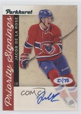 2016-17 Upper Deck Parkhurst Priority Signings 21/75 Jacob De La Rose Auto xp6