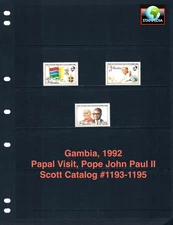 $6.30 Scott Value - 1992 GAMBIA Papal Visit Pope John Paul II CV MNH NH UMM