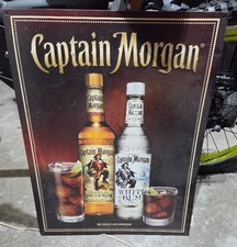 Vintage Captain Morgan Rustic Metal Tin Sign Man Cave, Shed & Bar Decor 23x18