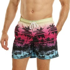 Mens Swimming Trunks Shorts RIPT Essentials Printed Beach Holiday Swim Bottoms