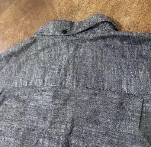 Camisa Hurley Para Hombres One & Only 2.0 Botones Manga Corta Mediana Gris Cambray Negra - Imagen 8 de 8