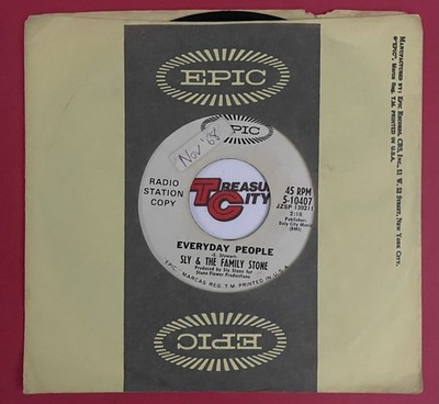 SOUL PROMO Sly & Family Stone 45 VG+ EVERYDAY PEOPLE Epic Ultrasonically Clean