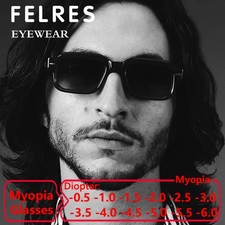 New Men Women Square Tinted Myopia Nearsighted Glasses Outdoor Shade Sunglasses