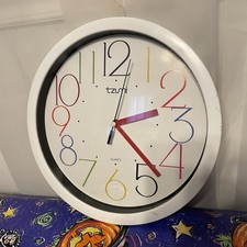 TZUMI White Color Numbers Minimalist Mod Cloc...