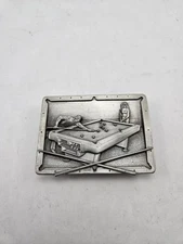 Vintage 1984 Bergamot Brass Works Pool Playing Belt Buckle Billiards Z-149