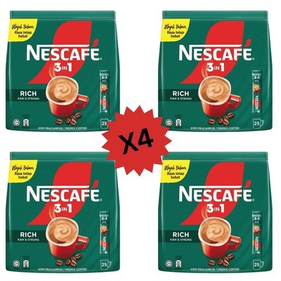 NESCAFE 3 in 1 RICH Blend & Brew Instant Coffee 18g x 100 sticks (4-pack)