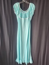 NWT Vintage Gilford Nightgown S Small Sea Foam Green Nylon Tie Back