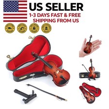 Exquisite Mini Violin Replica with Stand, Bow Case - Perfect Home Accent