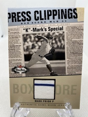 2003 Fleer Box Score - Press Clippings Jerseys Mark Prior #MP2-PC (MEM)