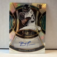 2025 Panini Select Rookie Signatures Silver Prizm Bhayshul Tuten RC Auto