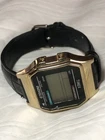 Vintage Timex Digital Indiglo T78677 Gold Leather Band Mens Watch