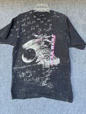 Vintage 1991 Star Wars Death Star All Over Print T-Shirt Size M