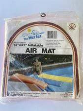 Vintage 1984 The Wet Set Inflatable Pool Air Mat Float 72 x 27" Orange NEW