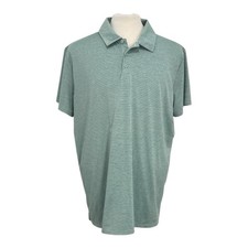 All In Motion Men's XXL Green Striped Polo Style Athletic Golf Shirt Quick Dry