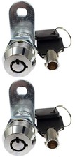 2 PCS 1 Inch Tubular Cam Lock Keyed Alike Removable Key RV Storage Chrome