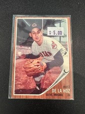 1962 Topps Baseball Card #123 Mike De La Hoz Cleveland Indians EX+