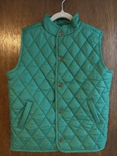 janie and jack highland green quilted vest size 5-6 pockets NWOT