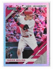2019 Donruss Career Stat Line Yadier Molina /406 Slugging Pct Cardinals Parallel