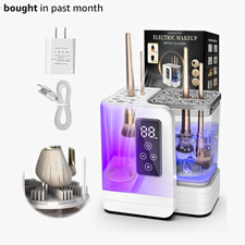 OctHope HZ-007 5-in-1 Electric Makeup Brush Cleaner Dryer USB Timer White