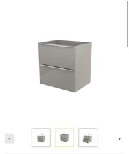 Good home Imandra  Glossy Taupe Wall Mounted Bathroom Vanity Unit (L) 800mm 