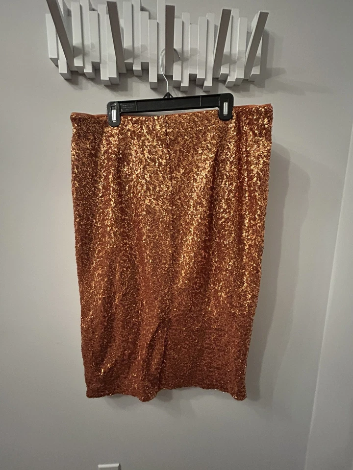 Michael Michael Kors женщин XL черный/золотой блестки линия Midi юбка новый с Ярлыками - Изображение 2 из 3