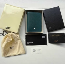 Montblanc Sartorial Mini Wallet Blue Leather 4CC Card Holder MB198871 – From US
