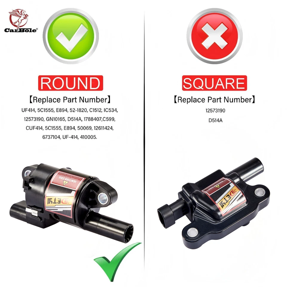 Nuevo 8X Bobina de Encendido Redonda Alto Rendimiento UF414 Nuevo Para Chevy GMC 5.3L 6.2L V8 Foto 3 de 4