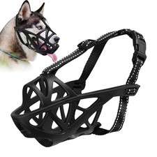 L Large Dog Muzzle Black Breathable Basket Allows Panting Drinking for Dogs