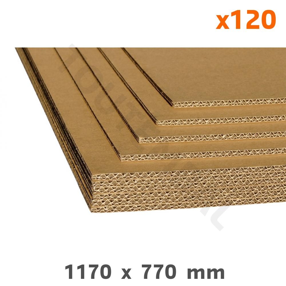Plaque carton double cannelure 1170x770 mm pour la séparation de colis