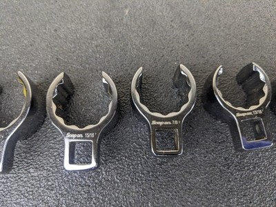 Snap-on 208an 8pc 3/8”dr Deep Flare Nut Crowfoot Wrench Socket Set