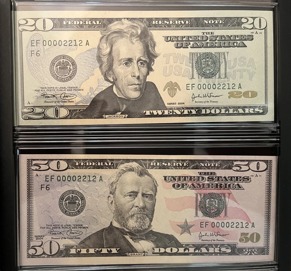 2004 BEP - Evolutions Set - $20 & $50 Matching Set - Atlanta, EK00002212A - Image 2 of 4